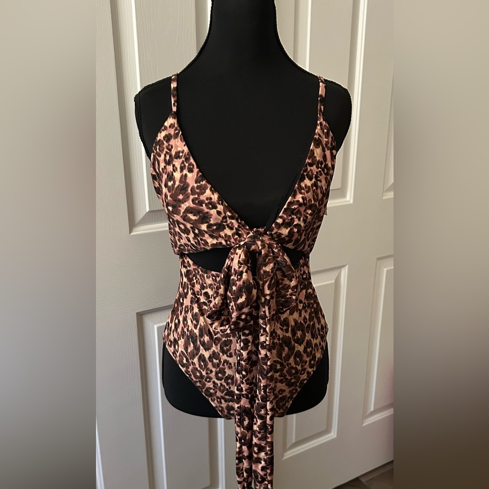 Leopard Print Cutout Swimsuit